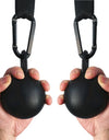 Fitness Steel Cannonball Grips Climbing Holds Set with Hanging Strap Strong Carabiner Pinch Grip Strengthener Finger Training