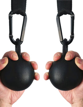 Fitness Steel Cannonball Grips Climbing Holds Set with Hanging Strap Strong Carabiner Pinch Grip Strengthener Finger Training