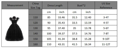 Gothic Costume Kid Teen Wednesdays Addams Dance Vestidos Halloween Cosplay Robe Clothes