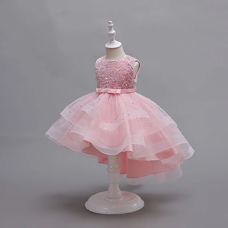 Sleeveless Ball Gown with Train Pageant and Recital Dress