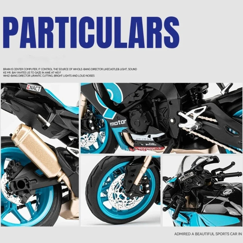 1/12 Yamaha R1M Toy Motorcycle Model Alloy Diecast with Shock Absorption Simulation Scale Motorcycle Model Toys for s Gifts