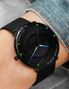 Minimalist Men's Fashion Watches Ultra Thin Stainless Steel Mesh Belt Quartz Wrist Watch Men Casual Leather Clock