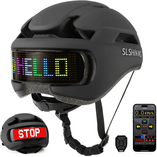 LED Display Cycling Helmet Adjustable Road And Mountain Bike Helmet