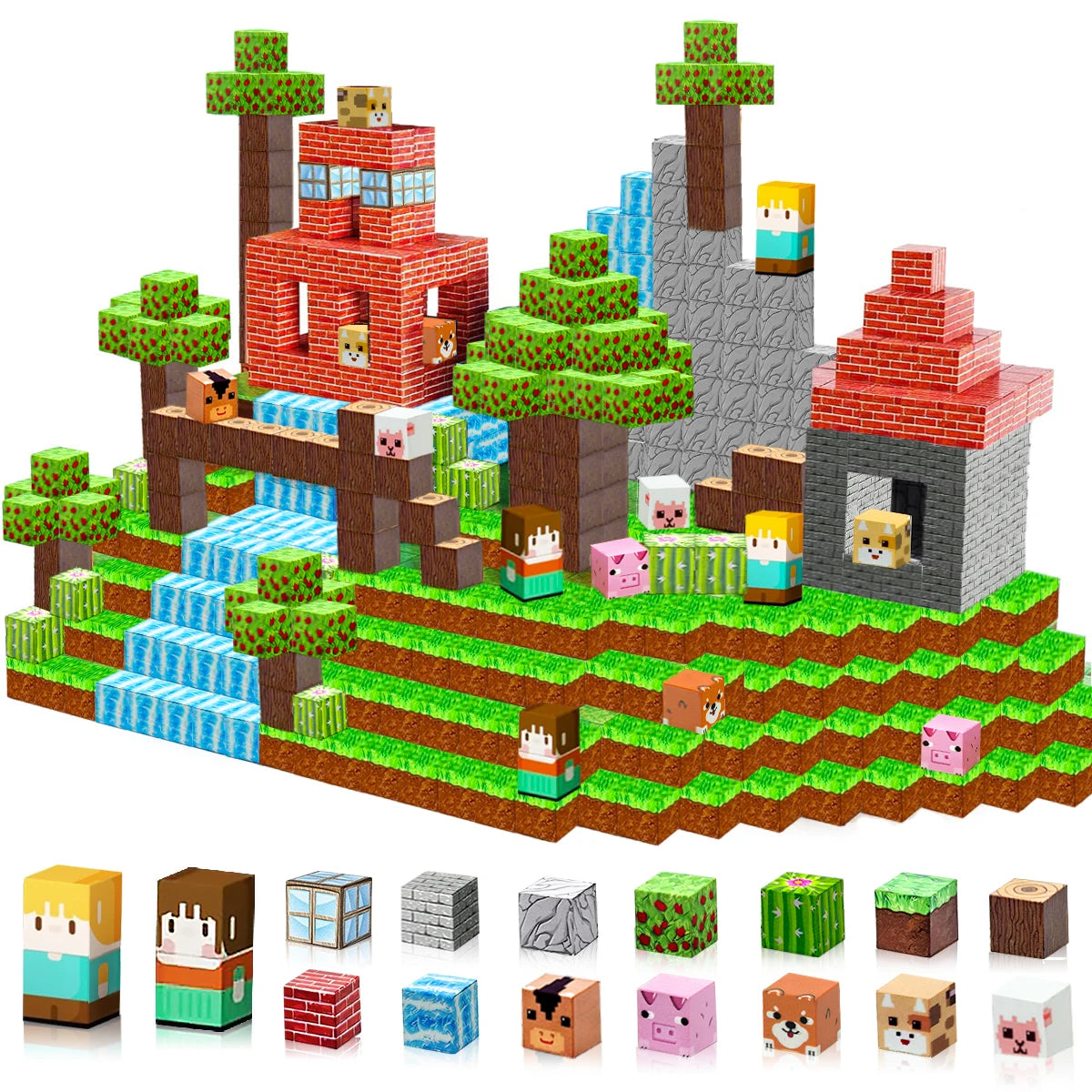 Building Blocks Mine World Cube Set for Boy Girl Age 3+ DIY Model  Stem Montessori Sensory Toys Gift