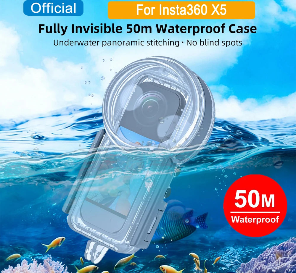 50 Metre Waterproof Diving Housing for Insta360 X5 Camera