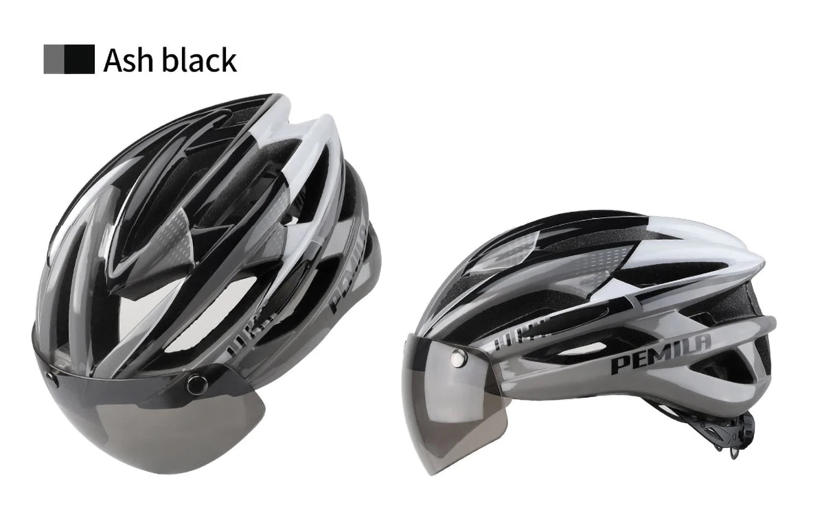 Cycling Helmet With Protective Goggles For Road And Mountain Bike