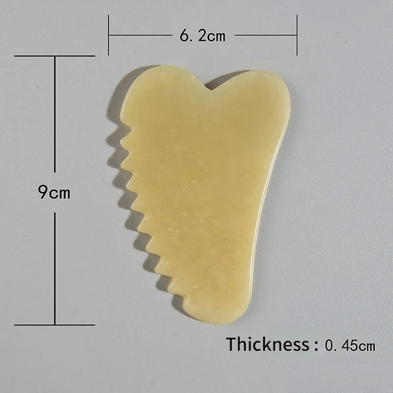 Jade Stone Gouache Scraper Sawtooth Gua Sha Massage Tools For Body Meridian Scraping Face Lifting Slimming Skin Detox Beauty SPA