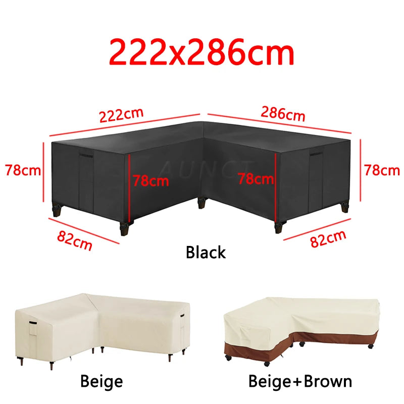 L Shape Corner Outdoor Sofa Cover Waterproof Rattan Corner Furniture Cover V Shape Sofa Table Chair Protective Dust Covers