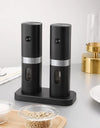 LED High Quality Automatic Operation Rechargeable Mill Electric Salt and Pepper Grinder Set with Charging Base