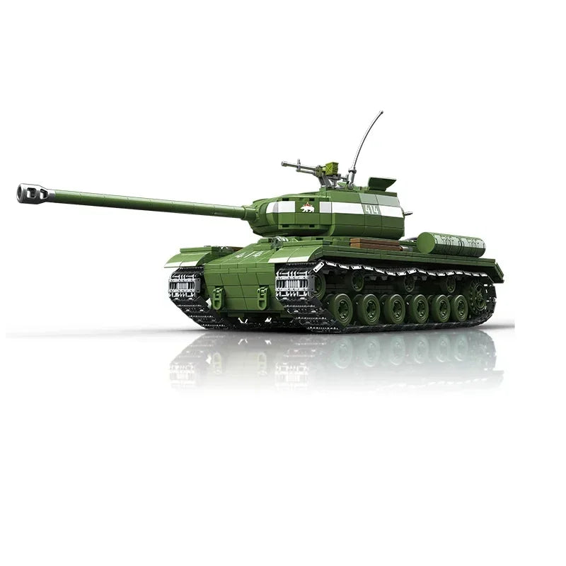 WW2 Military Classic Model Tiger Leopard KV-1 KV-2 IS-2 Heavy Tank Collection Model Building Blocks Bricks Toys for Boys Gifts