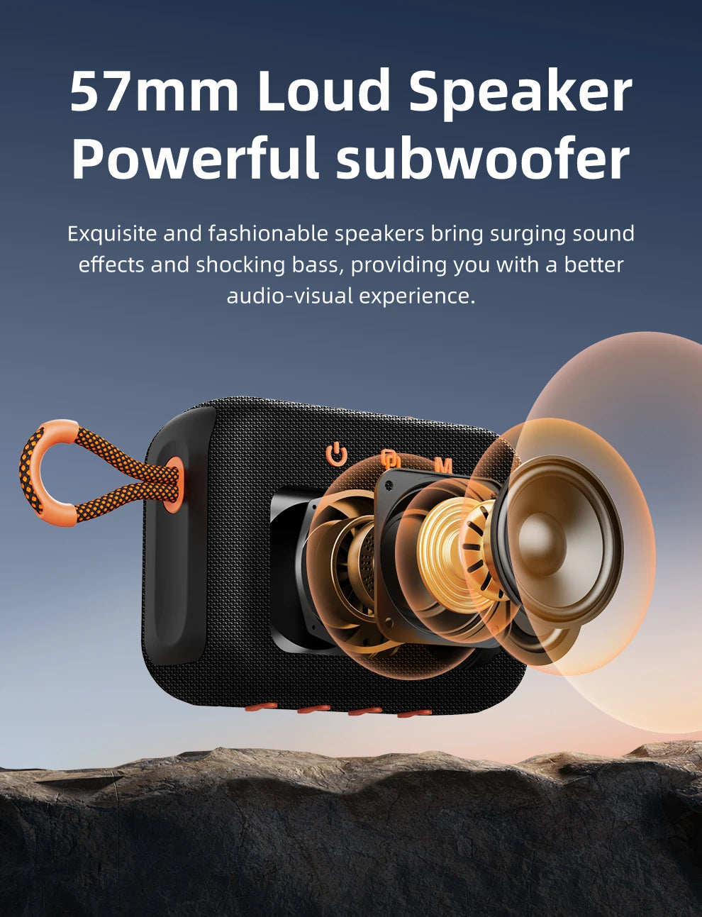 ZEALOT S75 Outdoor Portable Speaker Dual-Driver Bluetooth Speaker, IPX6 Waterproof, True Wireless Stereo for Outdoor