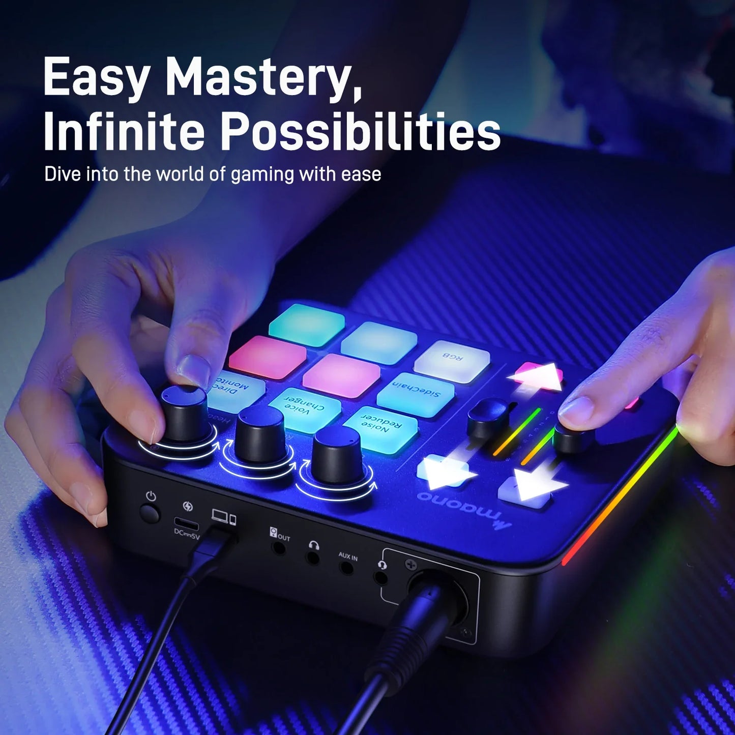 G1 NEO interfaz de audio Audio Mixer g1,Custom Sound Effects,XLR Audio Interface,for Gaming Voice,Podcast