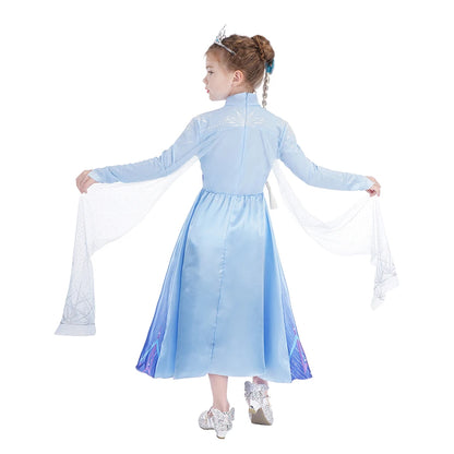 Disney Frozen Girls Dress Elsa 2  Children Christmas Party Princess Costume Kids Snow Queen Performance Elegant Dress Vestidos