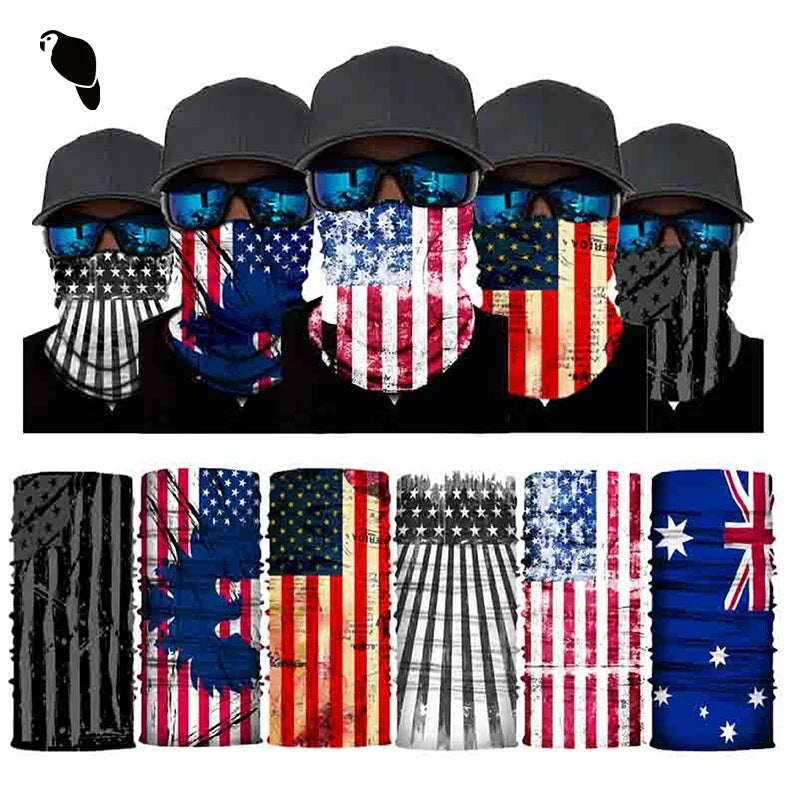 Multifunctional Bandana Sunscreen Mask Sports Seamless Bandana Cycling Mask Polyester Flag Printing Face Mask