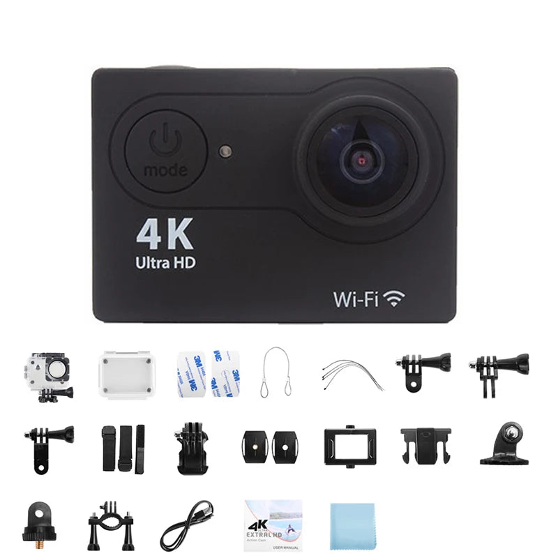 Ultra HD 4K Action Camera with WiFi Remote Control and Waterproof Housing
