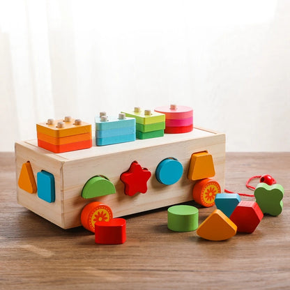 Newborn Baby Wooden Shape Sorter Montessori Toddler Early Education Toys Intelligence Box Shape Matching Toys for Children