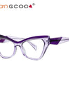 Optical Prescription Computer Blue Blocking Eyeglasses Anti-Blue Light Cat-Eye Frames Customizable Reading Women