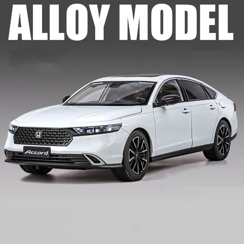 1:18 X5M Honda Accord Car Toys Alloy Diecast Models Shock Absorption Doors Opened Front Wheel Steering Vehices Desktop Ornament