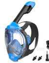 Full Face Snorkel Mask with Latest Dry Top Breathing System Detachable Camera Mount for Adults Panoramic View Anti-Leak Anti-Fog