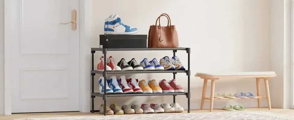 4 Tier Shoe Storage Cabinet Simple Indoor Economical Multi-Layer Shoes Racks Multi-Layer Non-Woven Fabric Simple Shoes Shelves