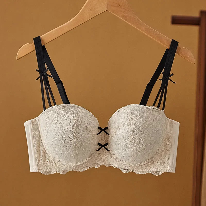 Womens Lace Half Cup Underwire Push Up Bra