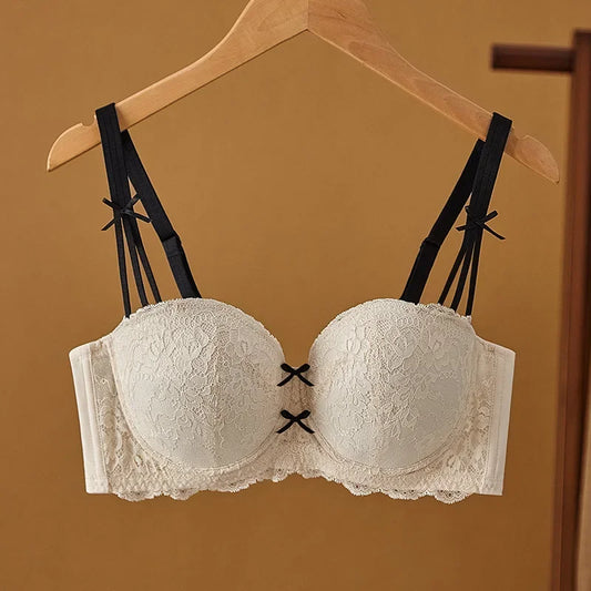 Womens Lace Half Cup Underwire Push Up Bra