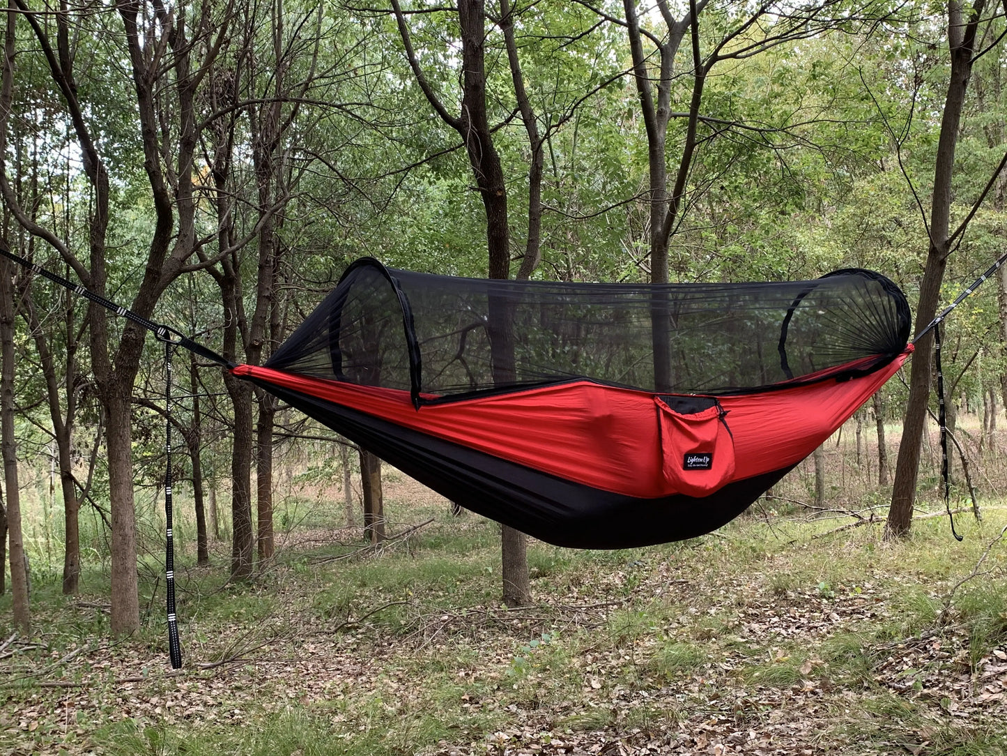 Large Camping Hammock with Mosquito Net Pop-up Parachute Lightweight Hanging Hammocks Tree Straps Swing Hammock