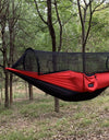 Large Camping Hammock with Mosquito Net Pop-up Parachute Lightweight Hanging Hammocks Tree Straps Swing Hammock