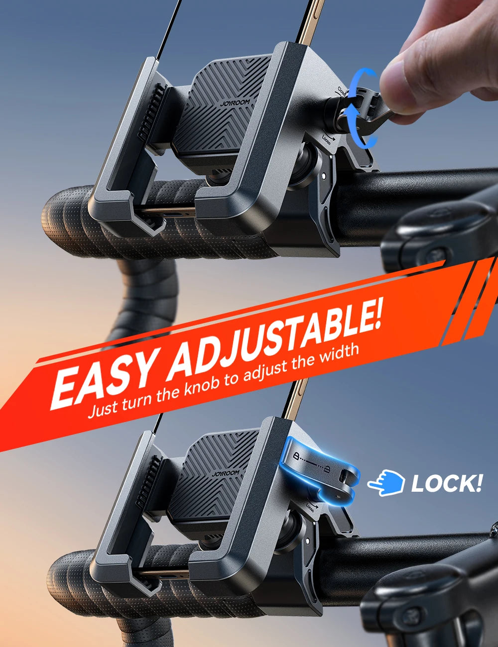 Shockproof Bike Phone Holder Half Enclosure 360° View Motorcycle Phone Mount Bicycle Cell Phone Holder For 4.7-7" Phones