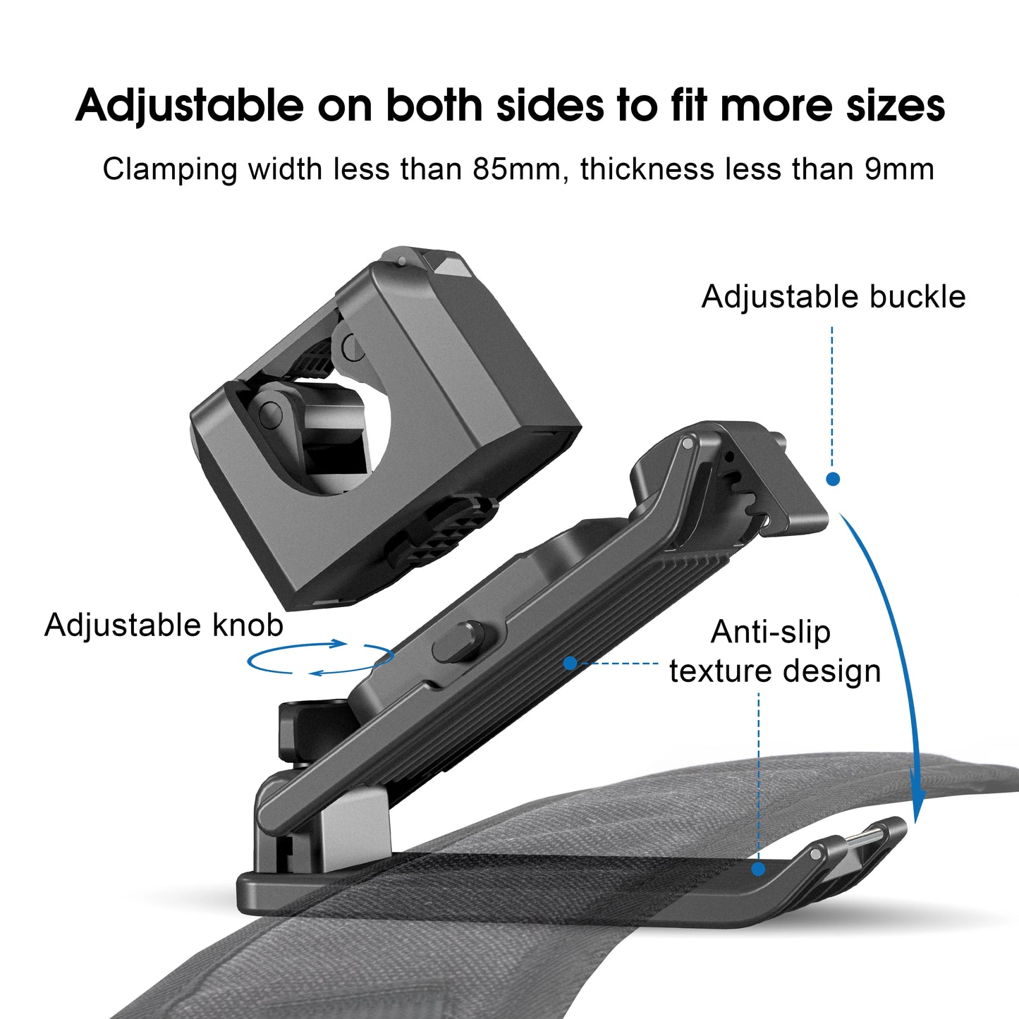Quick Release Backpack Clip Mount for Action Cameras and Selfie Sticks