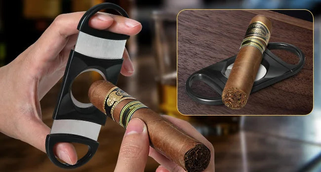 Cigar Humidor, Leather Travel Cigar Humidor, Include Cedar Wood Slot Tray, Cigar Draw Enhancer and Multifunction Cigar Cutter