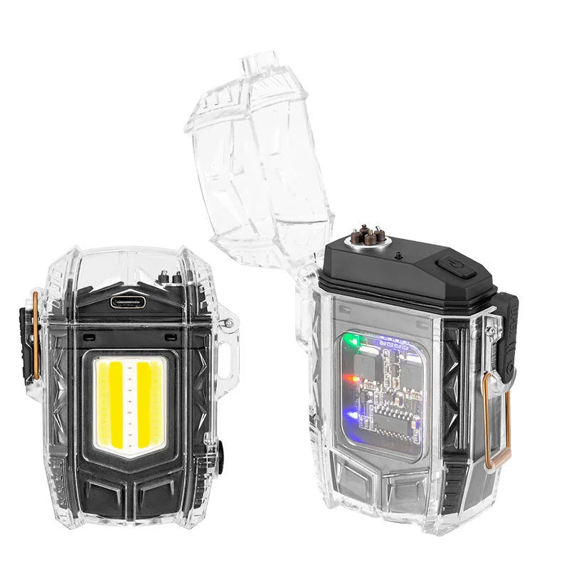 Anti-stress Windproof Waterproof Arc USB Fast Charging Lighter Endurance Outdoor Sports Exclusive LED Display Lighter