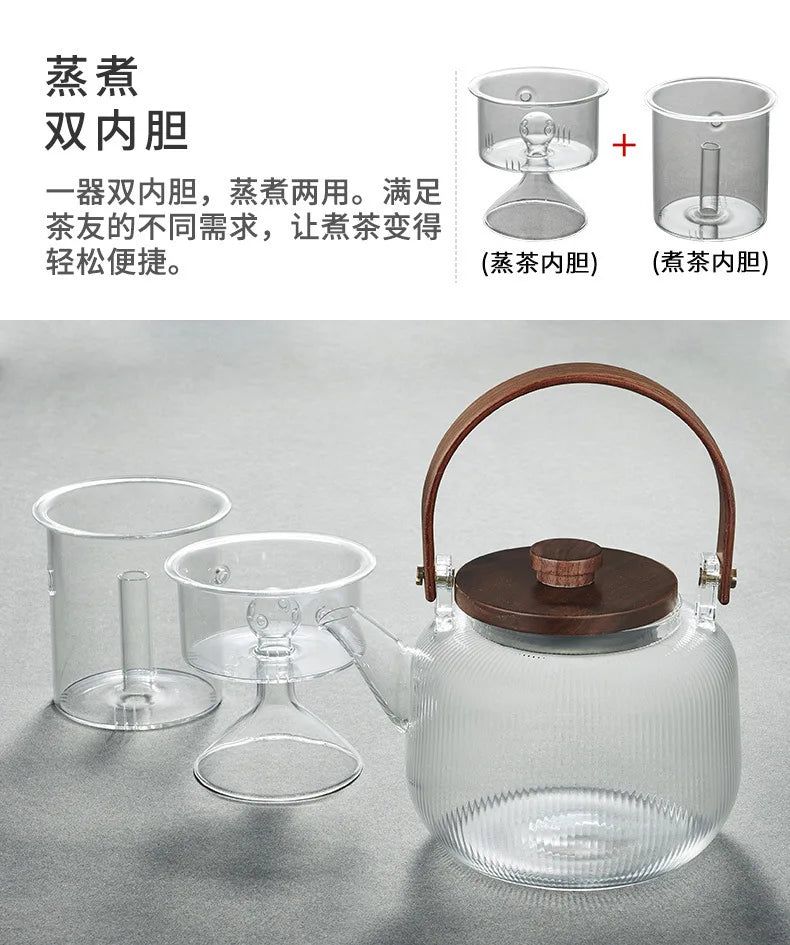 Dual-Purpose Boiling Water Glass Teapot