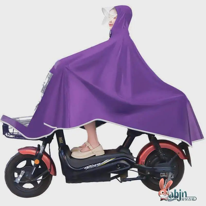 Full Body Waterproof PVC Rain Poncho for Motorcycle and Bicycle Riding