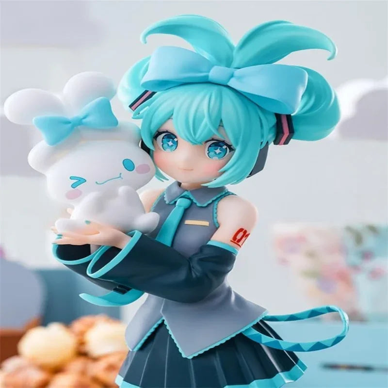 Anime Vocal Girl Figure with Cute Puppy Character PVC Collectible