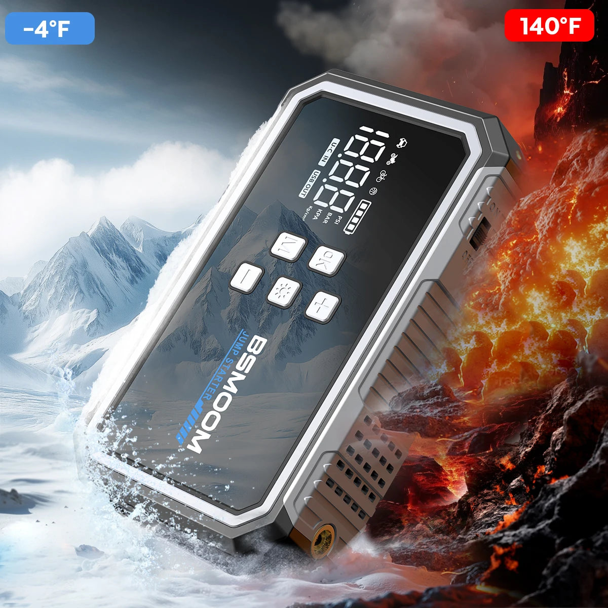 Car Jump Starter with Air Compressor, 6000A/7000A Portable Car Battery Booster (ALL Gas/10.0L Diesel) with 160PSI