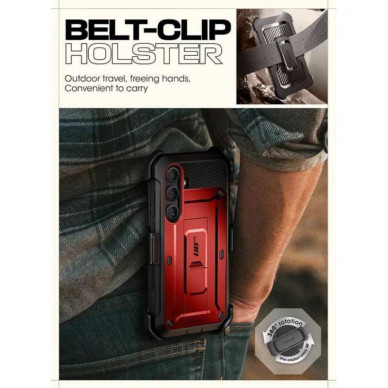 For Samsung Galaxy S25 Plus Case UB Pro Heavy Duty Rugged Phone Case with Built-in Screen Protector Kickstand Belt-Clip