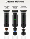 Wireless Electric Portable Espresso Coffee Machine for Car & Home Camping Coffee Maker 3-in-1 Capsule Powder Travel Coffee Maker