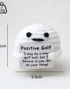 3 Pcs Positive Crochet Hedgehog Doll with Affirmation Card Home Room Decoration Funny Handmade Plush Doll Ornaments Christmas Gifts