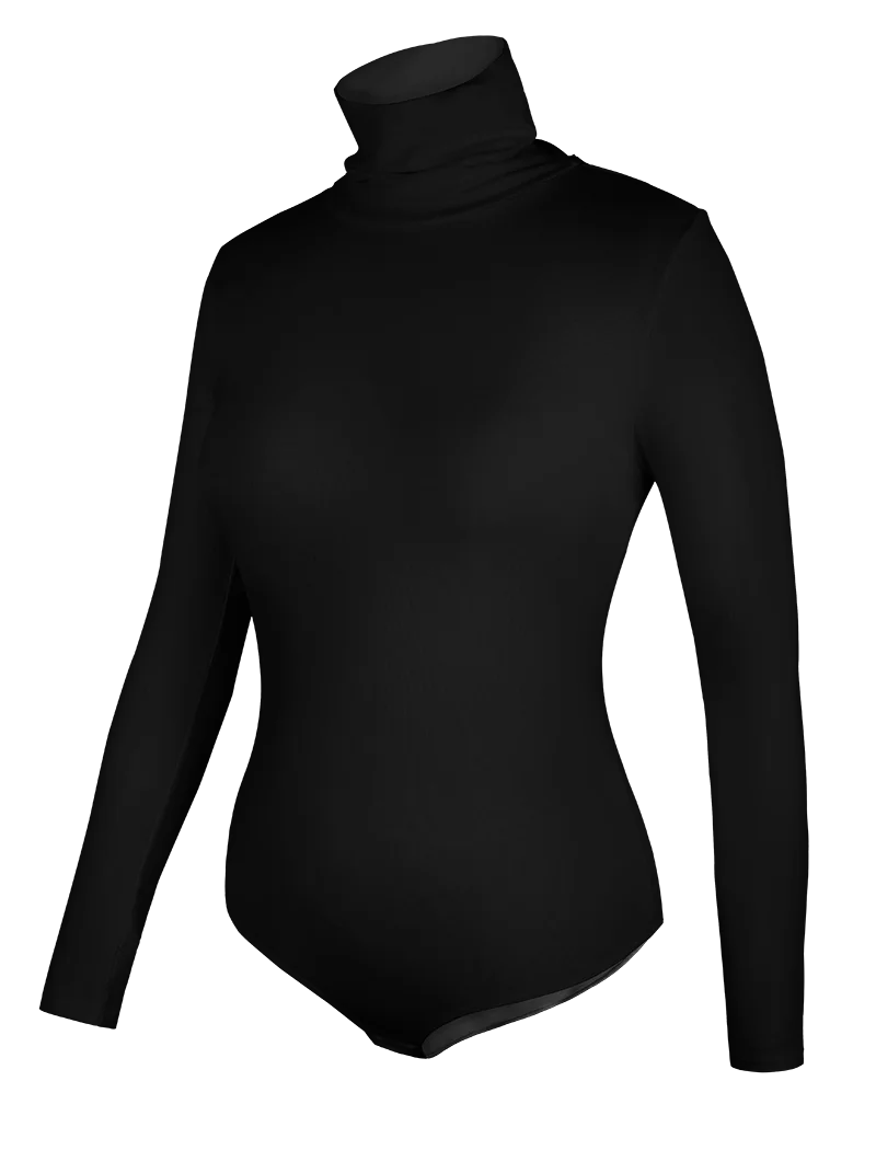 Women Long Sleeve High Collar Bodysuit – Tummy Control Shapewear