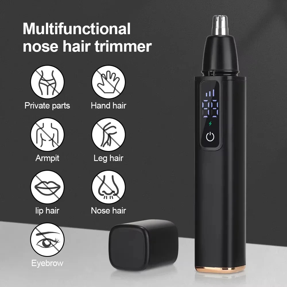 Xiaomi MIJIA Electric Nose Hair Trimmer Remover Fast Charging USB Charging Home LED Display Safety Face Cleaning Care Kit