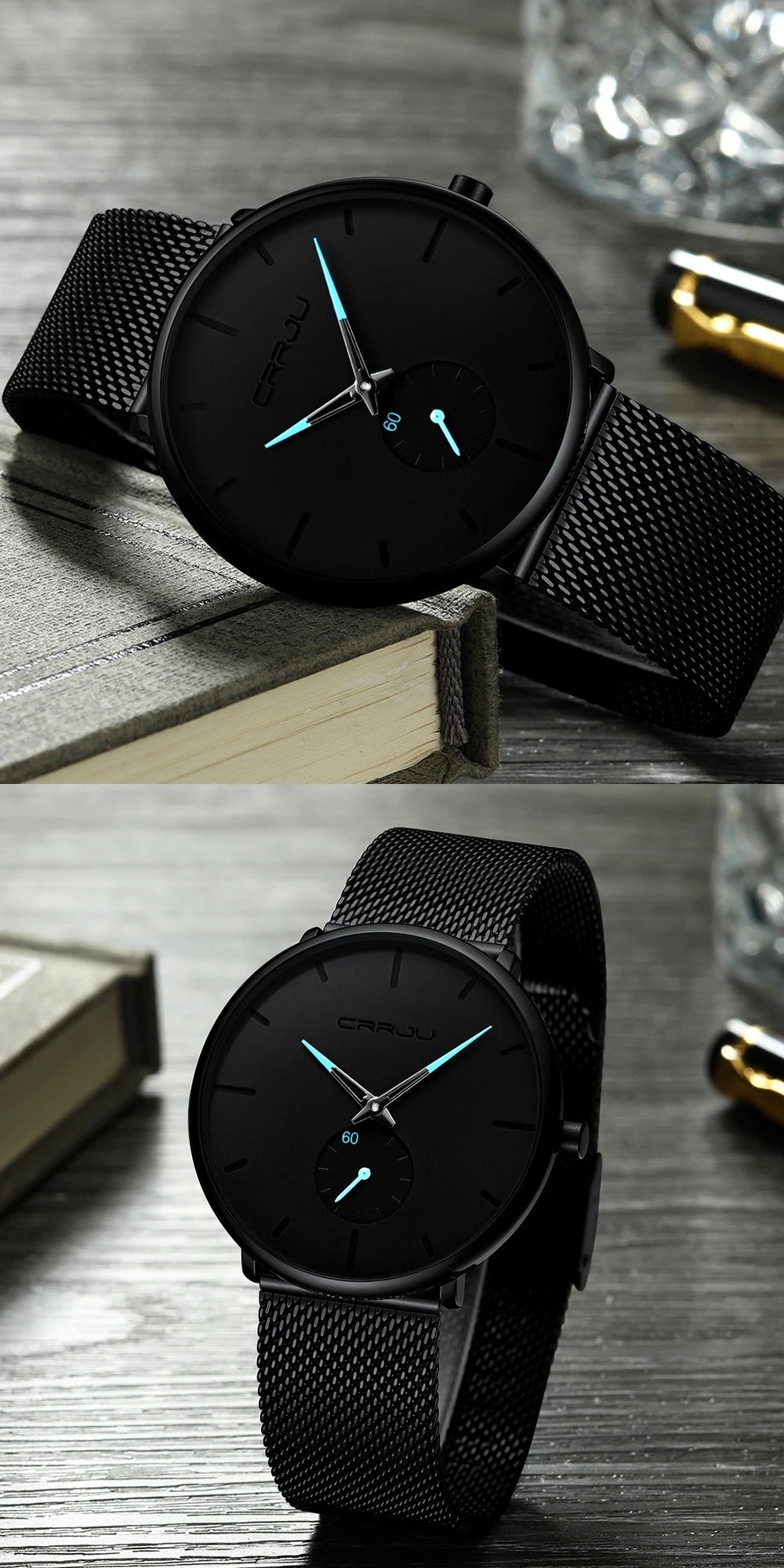 Fashion Mens Watches Top Brand Luxury Quartz Watch Men Casual Slim Mesh Steel Waterproof Sport Watch Relogio Masculino