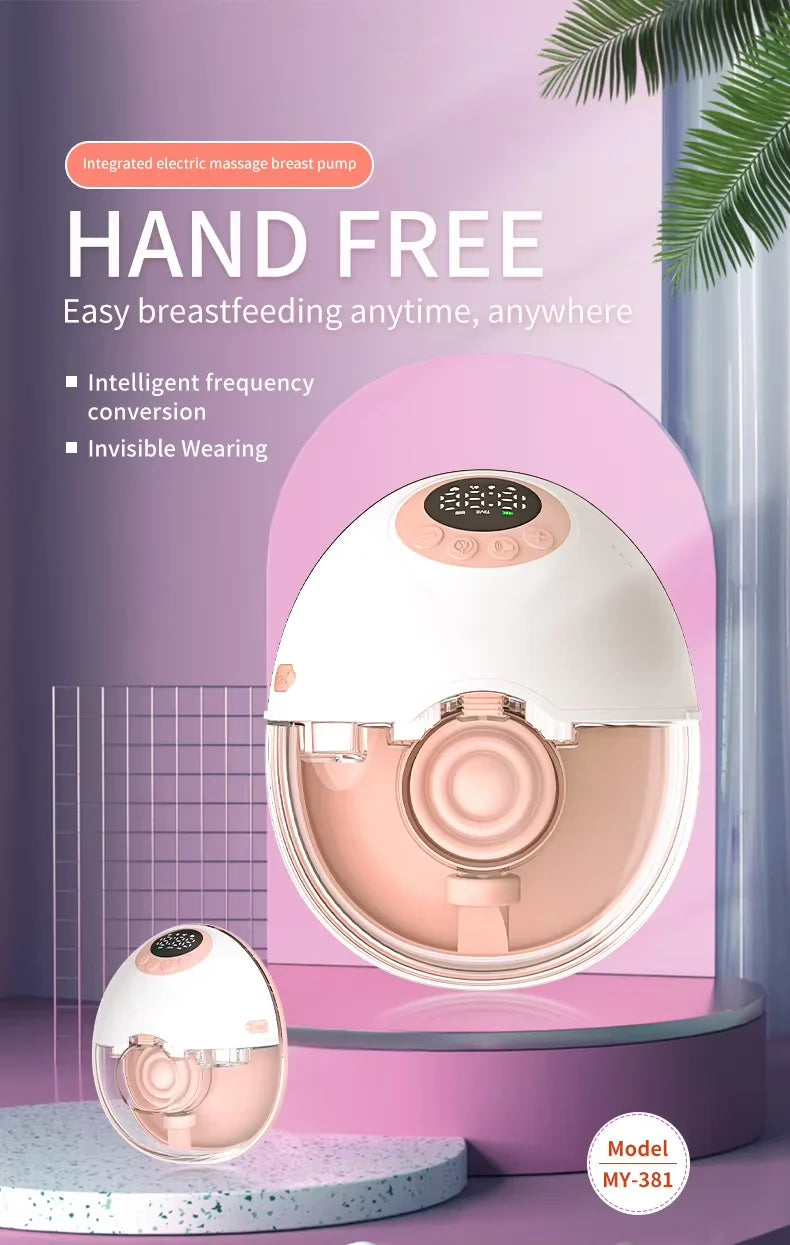 Wearable BPA-Free Wireless Bra Breast Pump with Cordless Bottle Design Wearable Silicone Flange Milk Manual Breast Pump