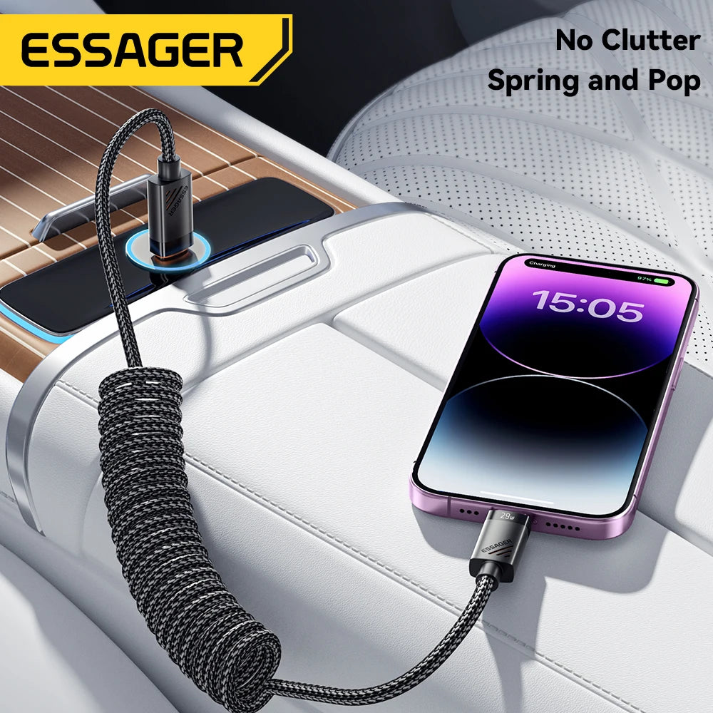 Car Spring USB-C to Lightning PD 29W Fast Charging Cable (1.8m)