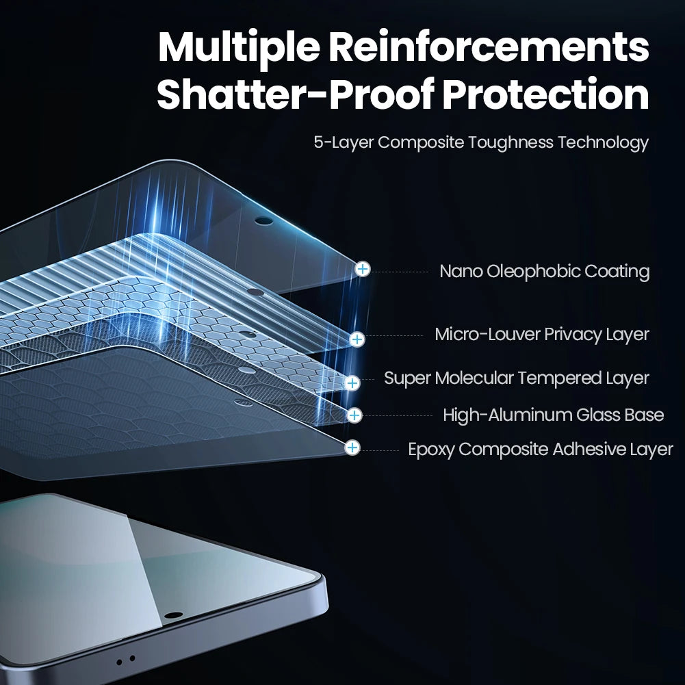 Anti-Spy Full Coverage Tempered Glass Screen Protector for Samsung Galaxy S26 Ultra / S26 Plus – Privacy Film with Auto Installation Tool