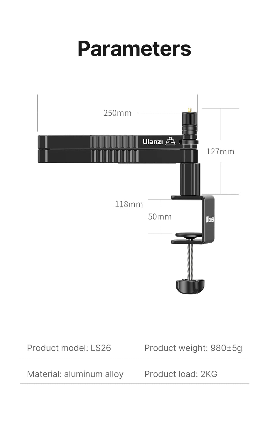 Low Level Microphone Stand 360° Adjustable Foldable Microphone Arm for Live-streaming Video Recording