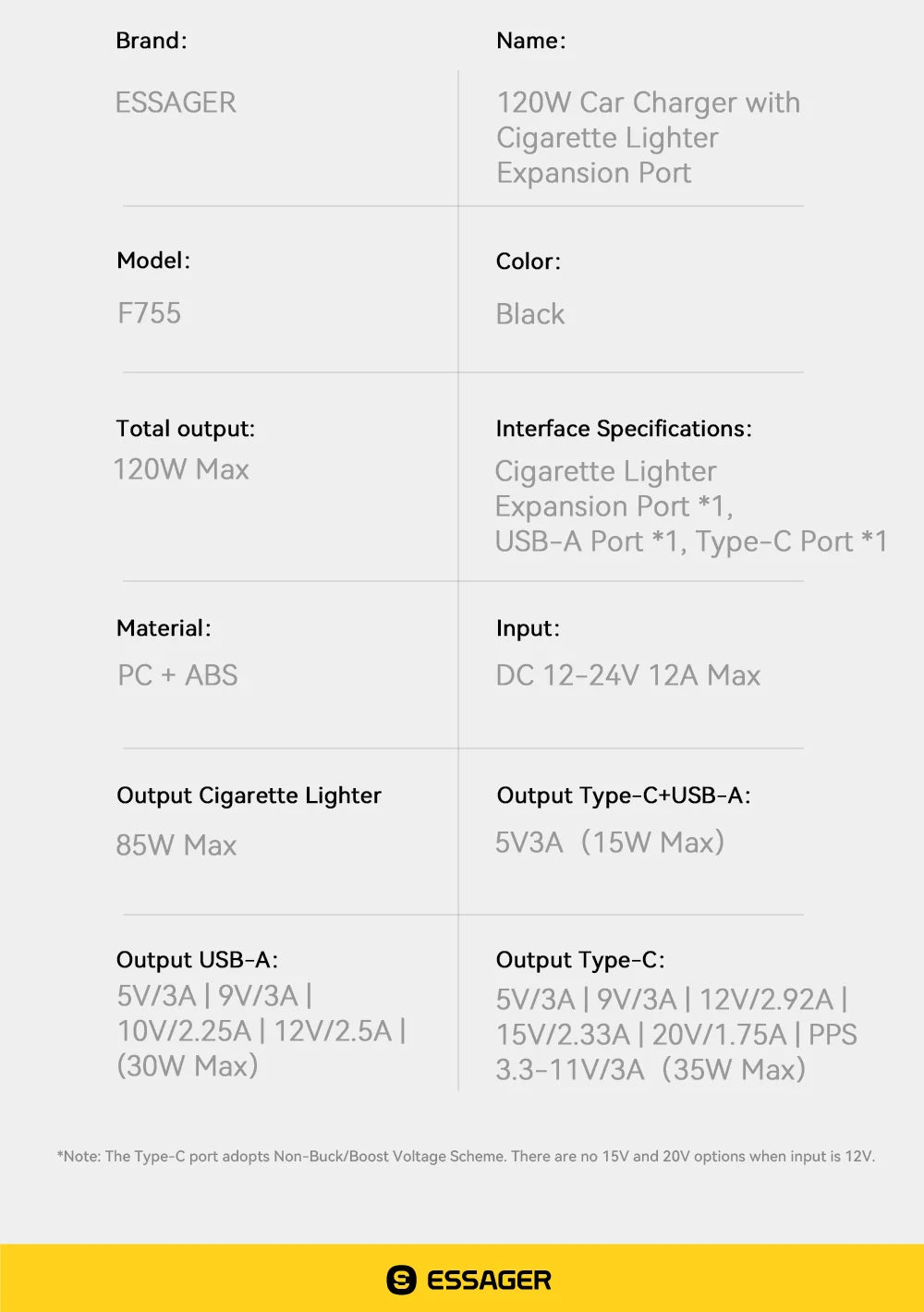 120W USB C Car Charger Adapter with 85W Cigarette Lighter Socket PD Fast Charging 3 Port