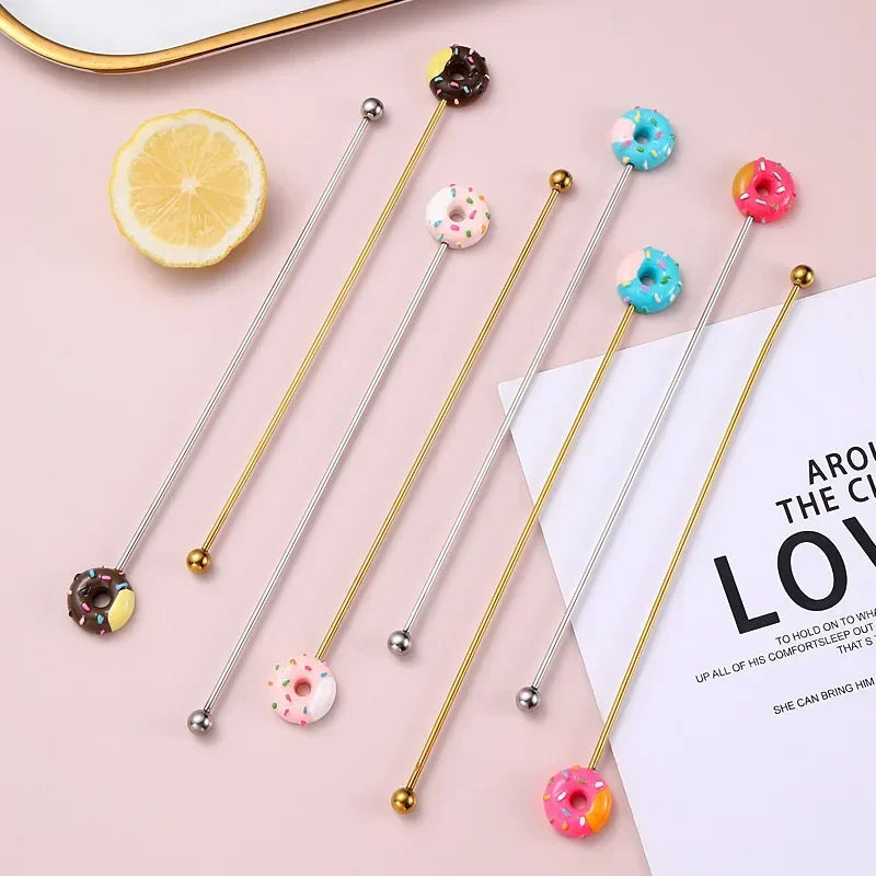 Creative Stainless Steel Cartoon Mixing Rod Long Handle Cocktail Stir Stick Coffee Juice Mixer Reusable Swizzle Stick Bar Tools