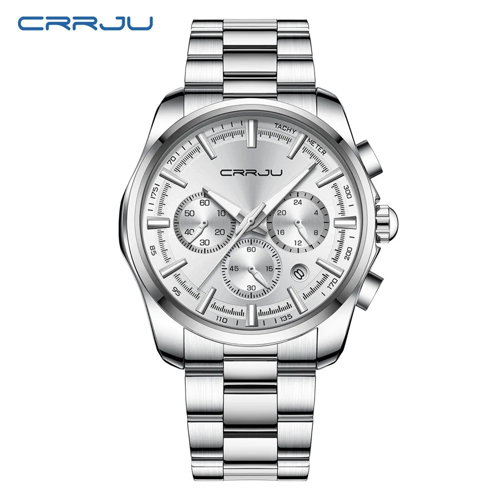 Men Watch Sports Casual Quartz Wristwatches with Chronograph Fashion Stainless Steel Auto Date Clock Male