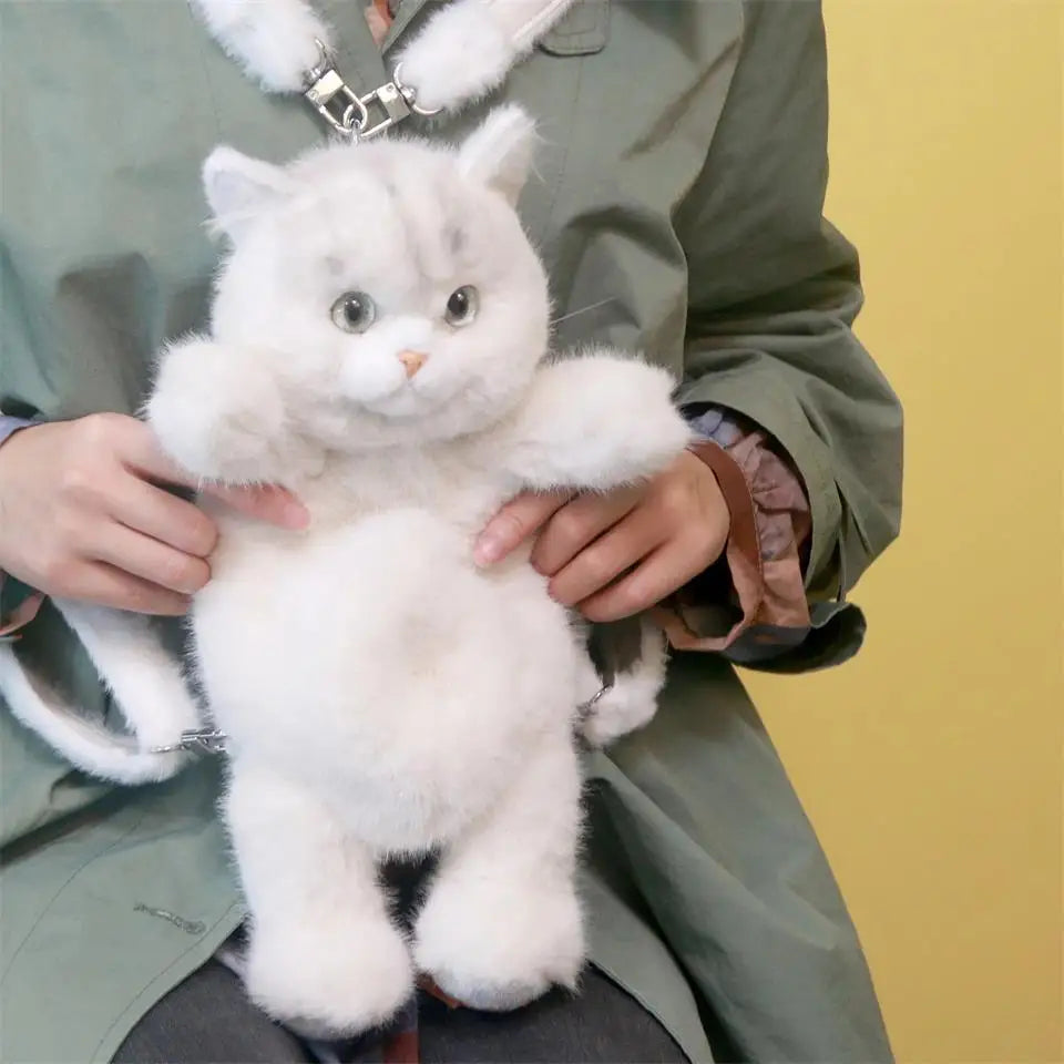 Mini Calico Cat Plush Backpack Soft Shoulder Bag